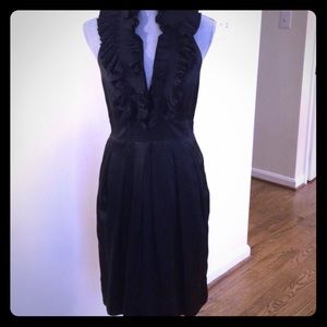 Black BCBG Ruffle Halter Dress